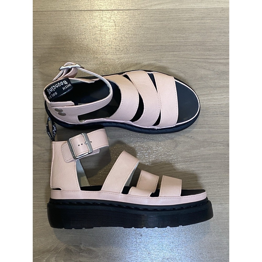 Dr. Martens Clarissa II Quad Pale Pink Triple-Strap Gladiator Platform Sandals 7